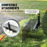 Tow Behind Landscape Rake, 60" Tow Dethatcher with 21 Steel Coil Tines, Lawn Dethatcher Rake Attaches to 48" or 60" Toolbars and 3-point Suspension Systems, for Leaves, Pine Needles, and Grass